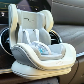 Labubu Compatible Car Safety Seat Model – OB11 Doll Display Stand for Vehicle or Desktop Decoration, Collectible Toy Accessories (Grey)