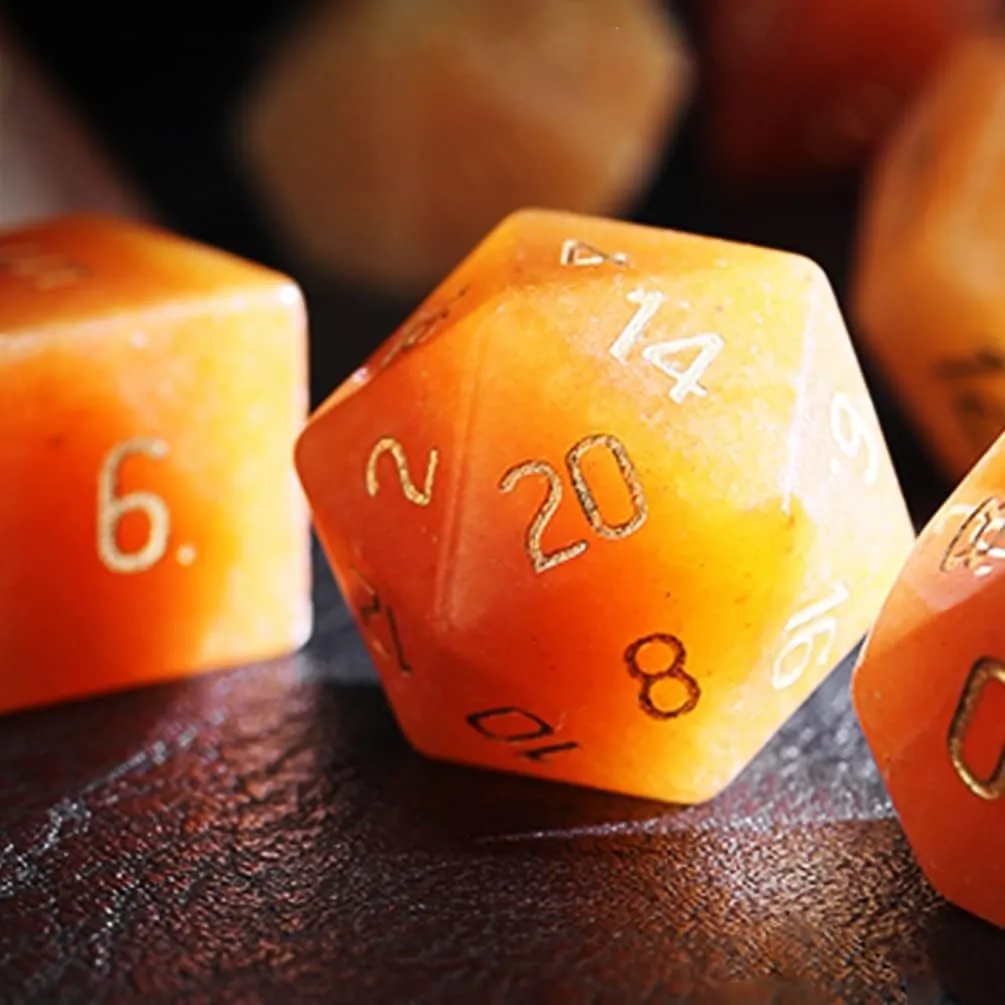 LANGWEI D&D Dice Set, Pretty Natural Gem DND Polyhedral Dice, Role Playing Dice Set for TRPG, Dungeons and Dragons Table Games, Creative Gifts