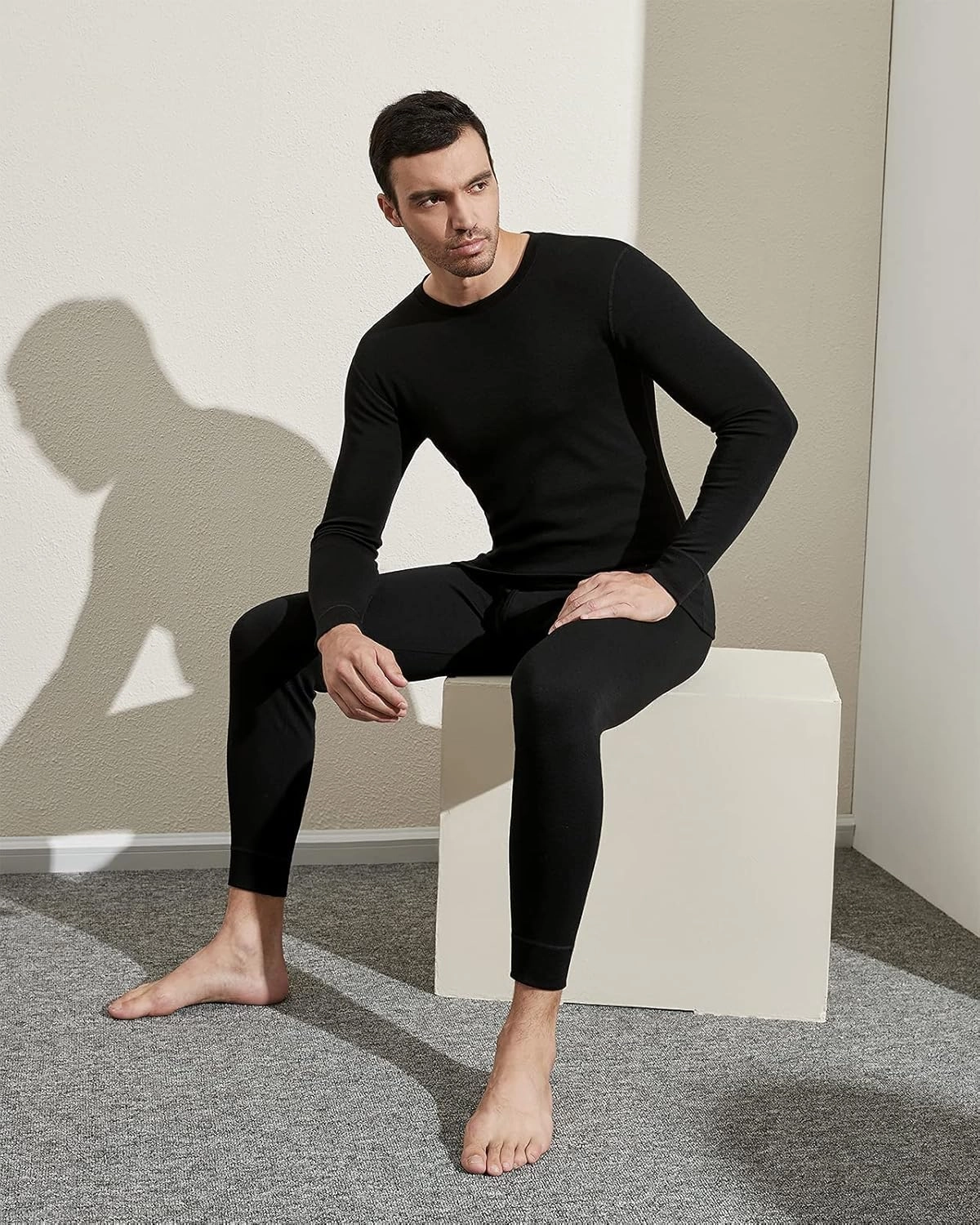 LAPASA Men's 100% Merino Wool Base Layer Set Lightweight Midweight Thermal Underwear Activewear Long John Top Bottom M31/M126