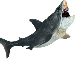 Large Shark Toys Megalodon 10.6”, Realistic Shark Toy Figures, Megalodon Shark Figurine, Large Deep Sea Creature Plastic Hand-Painted Ocean Animal Model Playset for Bath Toy, Cake Topper, Collection