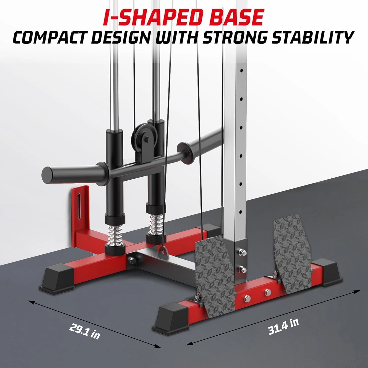 LAT Pull Down Machine - Wall-Mounted Cable Workout Machine 400Lbs Weight Capacity, Dual Pulley System, 20 Height Adjustments, Compact Home Gym Cable Machine for Full Body Workout