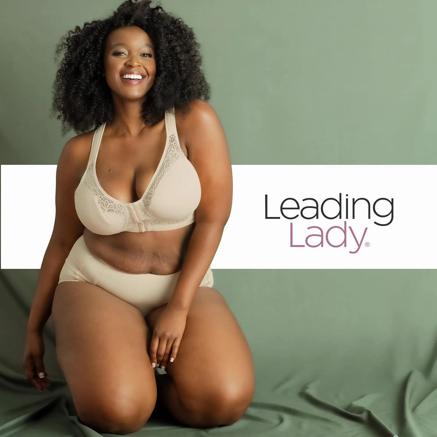 LEADING LADY, The Nora, Front-Closure Bra for Women, Lace Design, All Day Support, Wireless Band, Padded Cups, Mesh Back