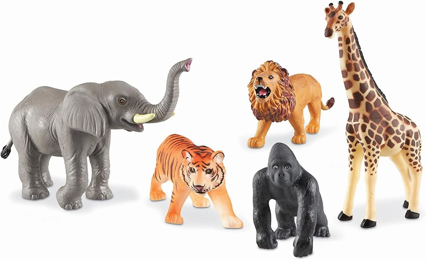 Learning Resources Jumbo Jungle Animals, Animal Toys for Kids, Safari Animals, 5 Pieces, Ages 18 months 