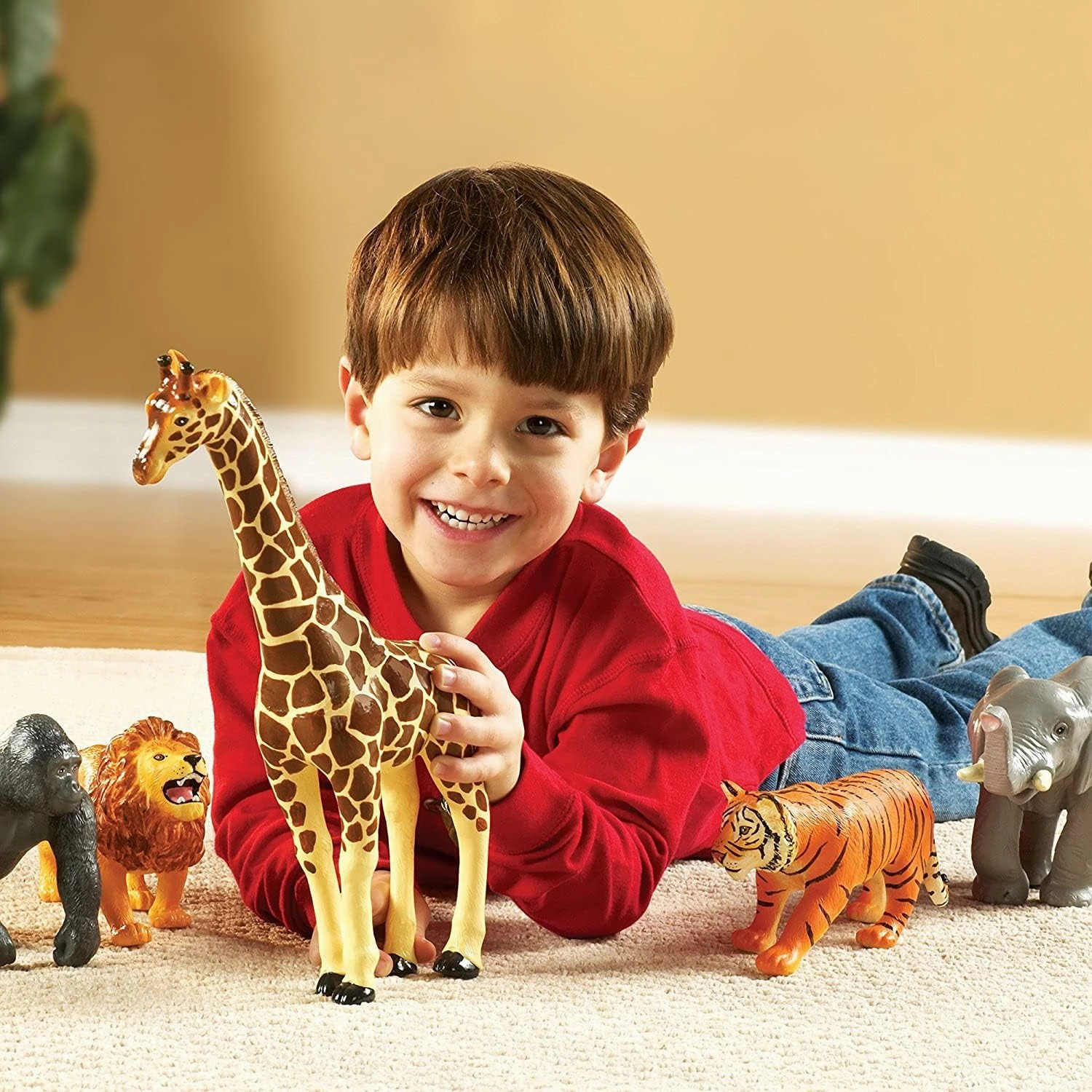 Learning Resources Jumbo Jungle Animals, Animal Toys for Kids, Safari Animals, 5 Pieces, Ages 18 months 