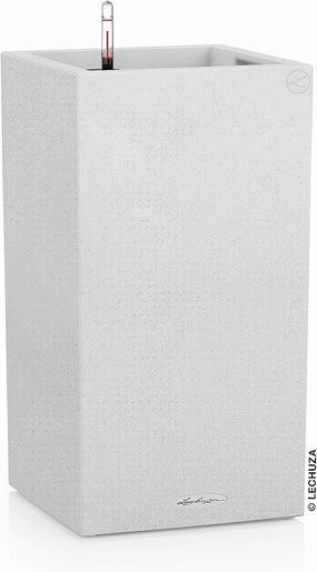 Lechuza 13607 Canto Stone 30 High Self-Watering Planter for Indoor and Outdoor Use, 12" x 12" x 22", White