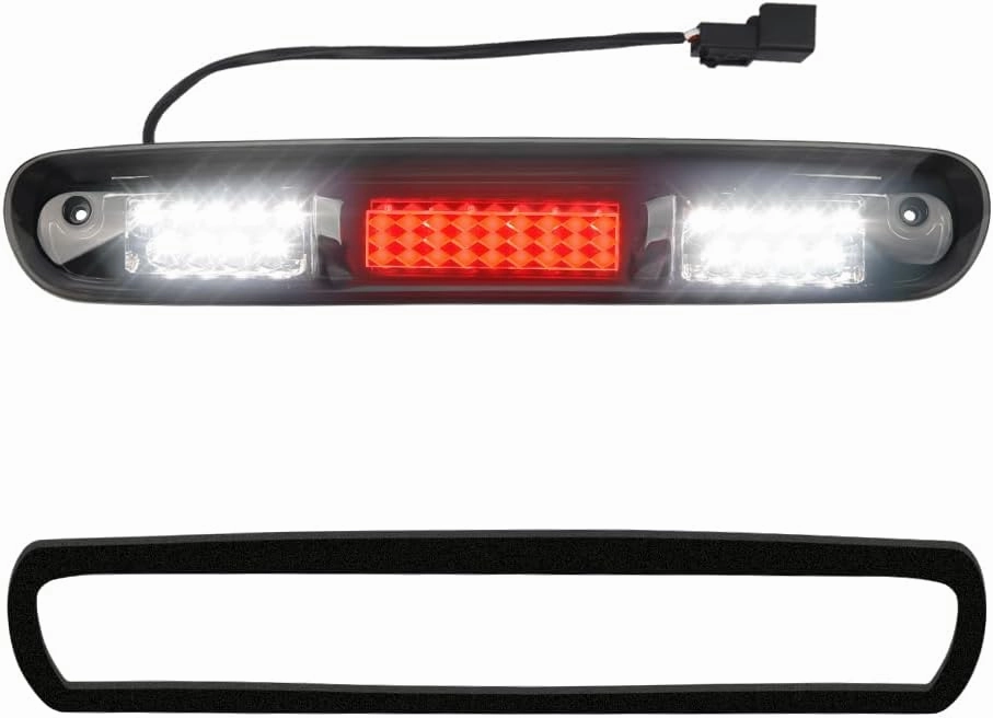 LED 3rd Third Brake Light Smoked Lens with Seal Gasket For 2007-2013 Chevy Silverado GMC Sierra 1500 2500 3500 2500HD 3500HD High Mount Stop Lamp Assembly