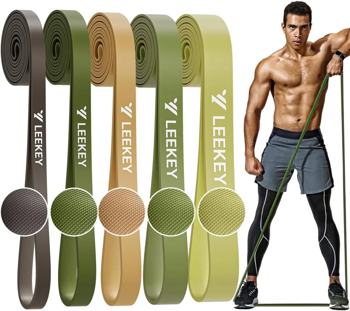 LEEKEY Resistance Bands, Exercise Bands with Handles,Pull Up Assist Bands - Band Set with Door Anchor - Bands for Working Out,Band for Men and Women Fitness Training, Physical Therapy,Home Workouts