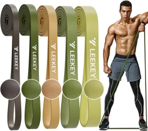 LEEKEY Resistance Bands, Exercise Bands with Handles,Pull Up Assist Bands - Band Set with Door Anchor - Bands for Working Out,Band for Men and Women Fitness Training, Physical Therapy,Home Workouts