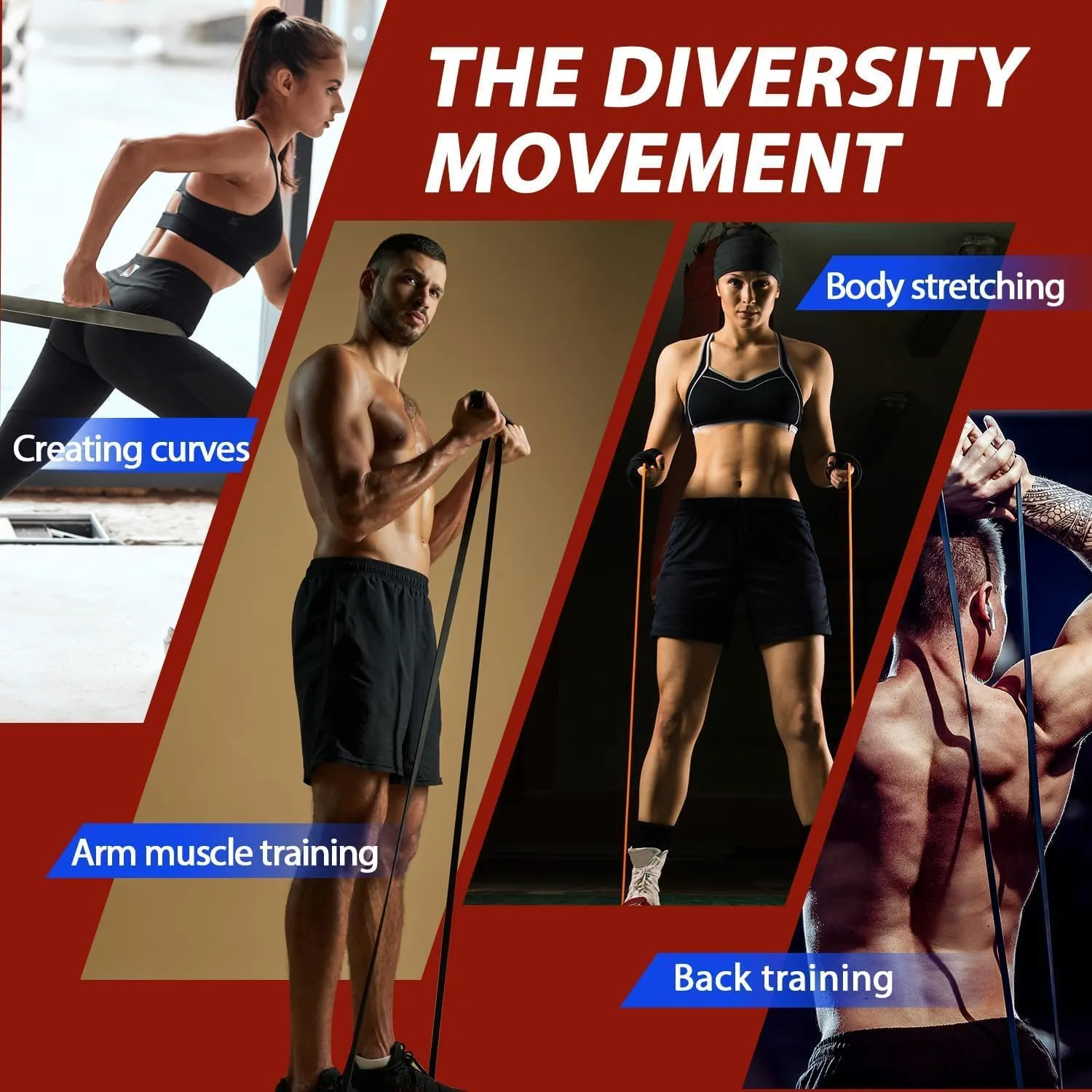 LEEKEY Resistance Bands, Exercise Bands with Handles,Pull Up Assist Bands - Band Set with Door Anchor - Bands for Working Out,Band for Men and Women Fitness Training, Physical Therapy,Home Workouts