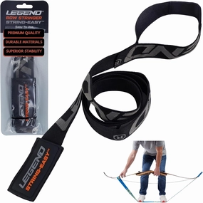Legend String-Easy Bow Stringer - Archery Stringer for Longbows & Recurve Bows - Limb Tool with High Density, Durable Nylon - Non-Slip, Anti-Twist Bow String Tool - Bow Destringer Accessories
