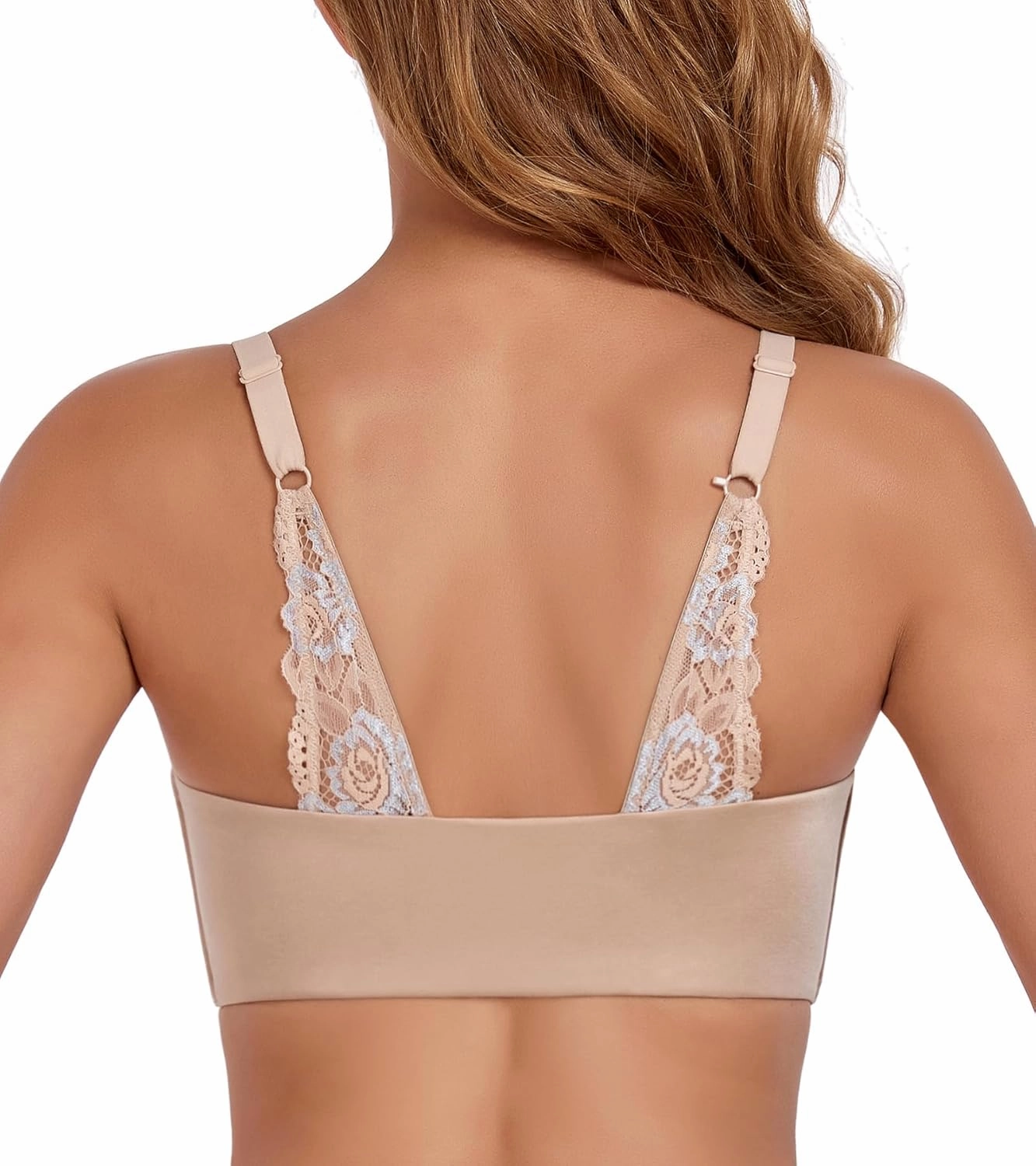 Lemorosy Women's Front Closure Bra Comfortable Wireless Lightly Lined Plus Size Full Coverage Racerback Brassiere