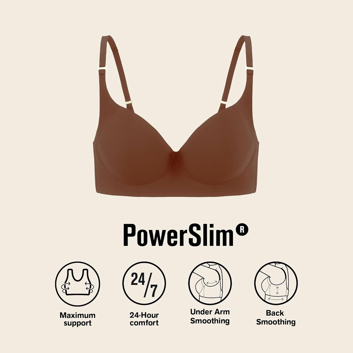 Leonisa Back Smoothing Bras for Women, Full Coverage Underwire Bra, Adjustable Hook & Eye Closure