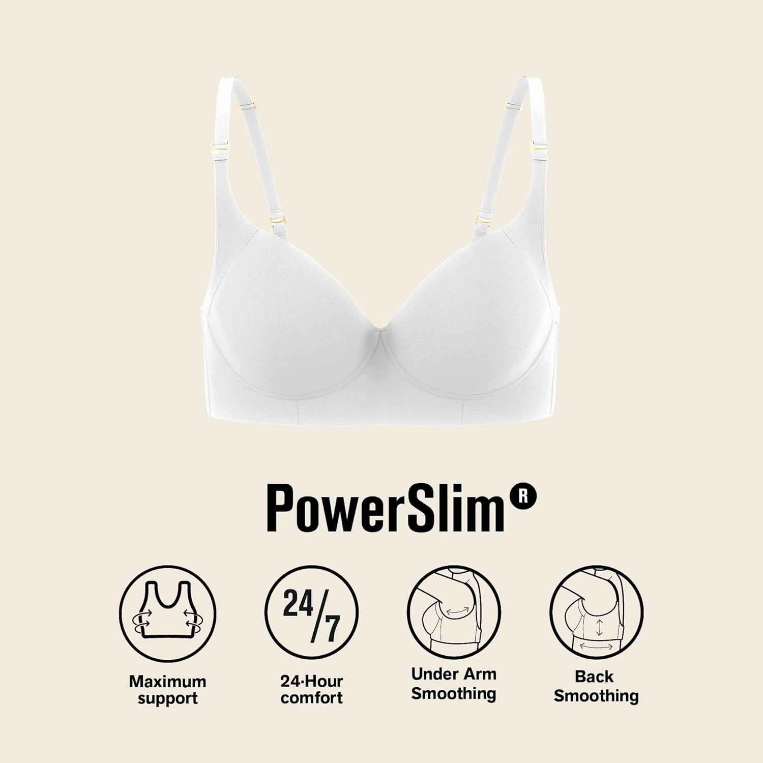 Leonisa Back Smoothing Bras for Women, Full Coverage Underwire Bra, Adjustable Hook & Eye Closure
