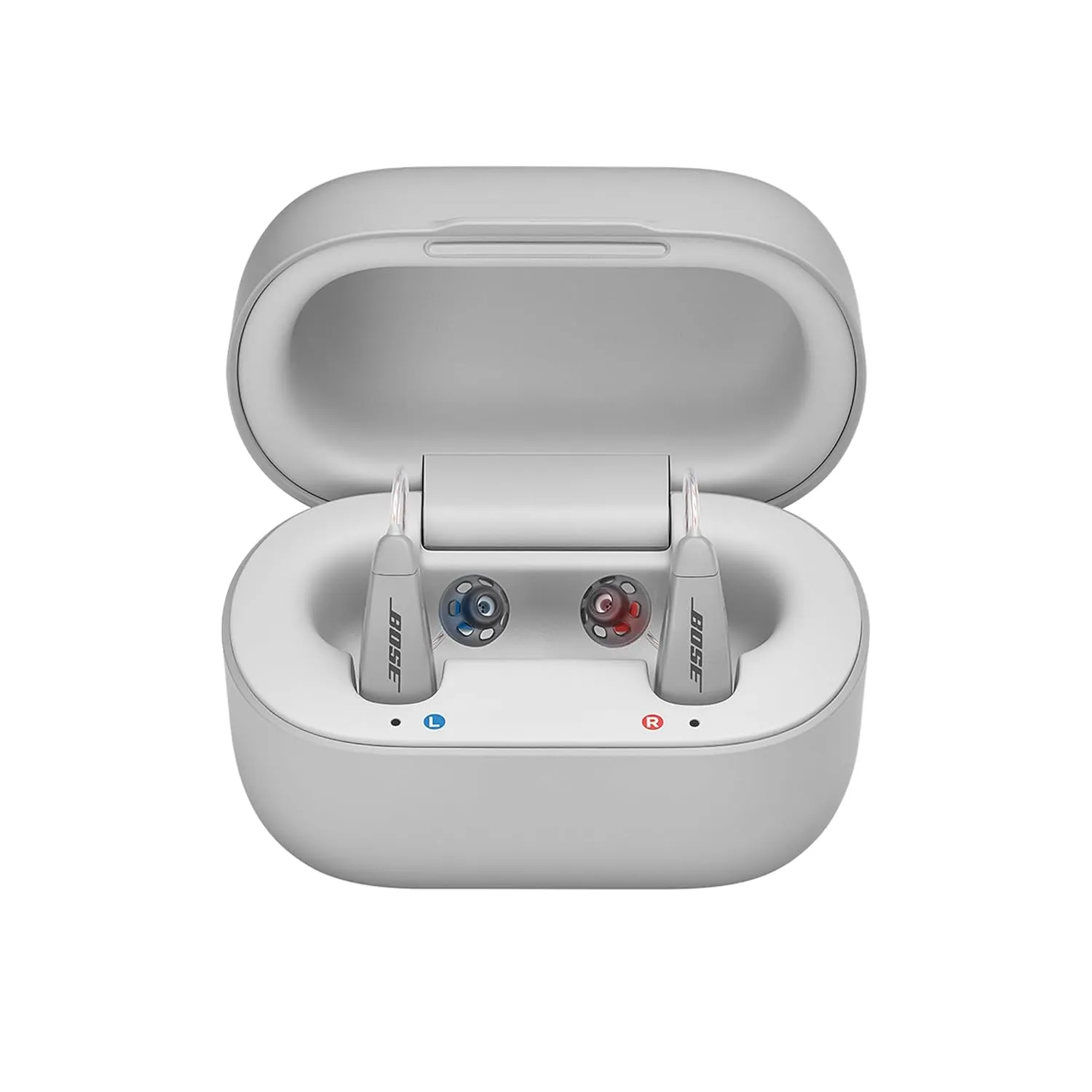 Lexie B2 OTC Hearing Aids Powered by Bose - Bluetooth Call Enabled for iOS, Rechargeable with App Control, all day Comfort. Self-Fit Solution, Noise Reduction, for Mild to Moderate Hearing Loss (Gray)