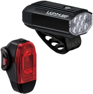 Lezyne Micro Drive 800  and KTV Drive  Bicycle Light Set, Front and Rear Pair, 800/40 Lumen, White/Red LED, Road, Mountain, Gravel Bike, USB-C Rechargeable