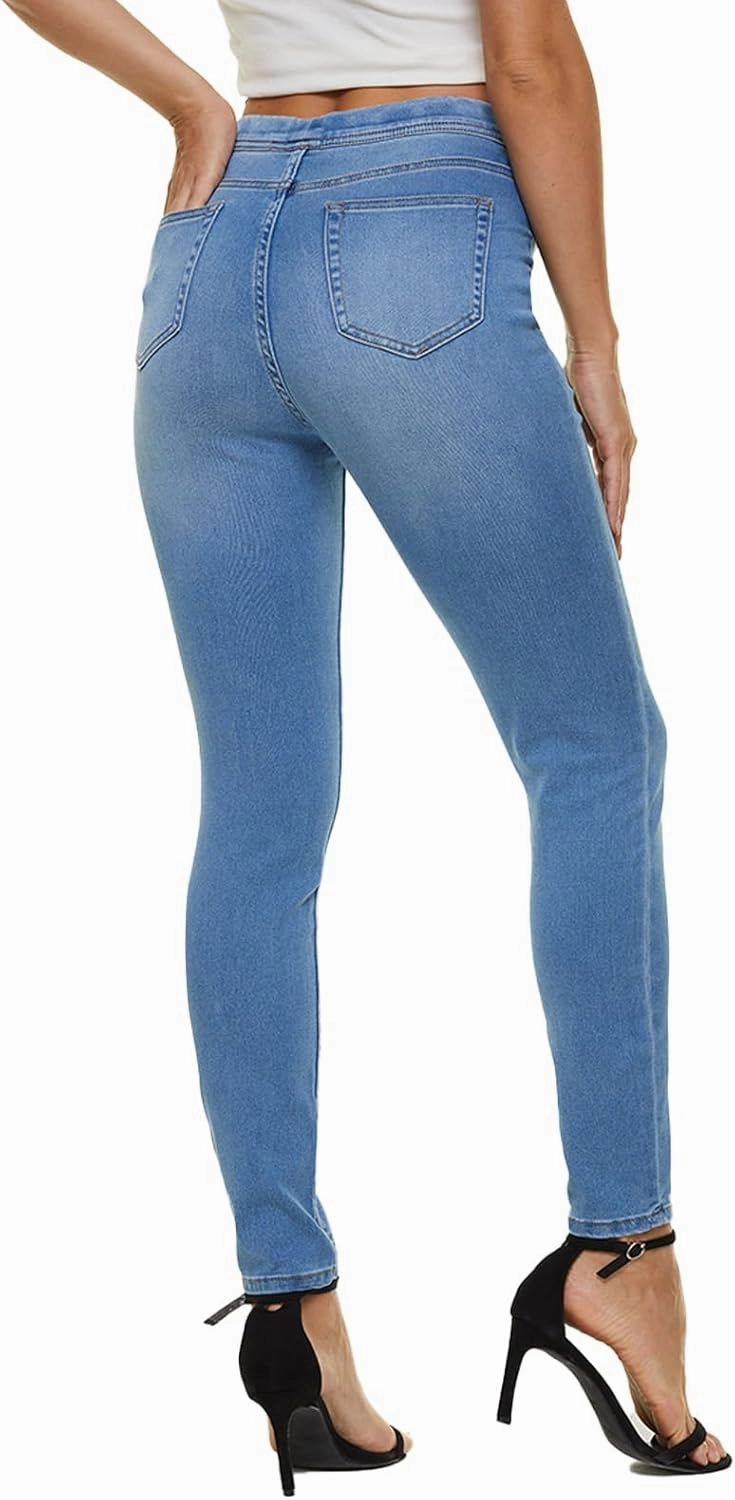 LICTZNEE Jeggings for Women High Waist, Stretchy Jeans Slim Fit Leg Pull on Jean with Pockets, Soft Breathable Cotton Blend