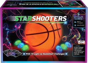 Light Up Basketball Set: Starshooters – Rechargeable, w/10 Game Options   Marker Lights | Ages 8  | Indoor & Outdoors Games |Glow in The Dark | Sports & Basketball Gifts for Boys 8-12  | by Starlux