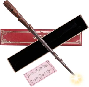 Light Up Magic Wizard Wand Rechargeable Illuminating Golden Wands for Witches Kids Boys Girls Party Gift, Bud