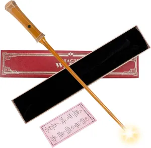 Light Up Magic Wizard Wand Rechargeable Illuminating Golden Wands for Witches Kids Boys Girls Party Gift, Lamp