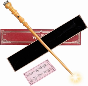 Light Up Magic Wizard Wand Rechargeable Illuminating Golden Wands for Witches Kids Boys Girls Party Gift, Crown