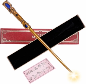 Light Up Magic Wizard Wand Rechargeable Illuminating Golden Wands for Witches Kids Boys Girls Party Gift, Jewel
