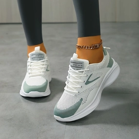 Lightweight And Simple Low-Top Air Cushion Sports Shoes for Women, Breathable Knitted Casual Footwear.