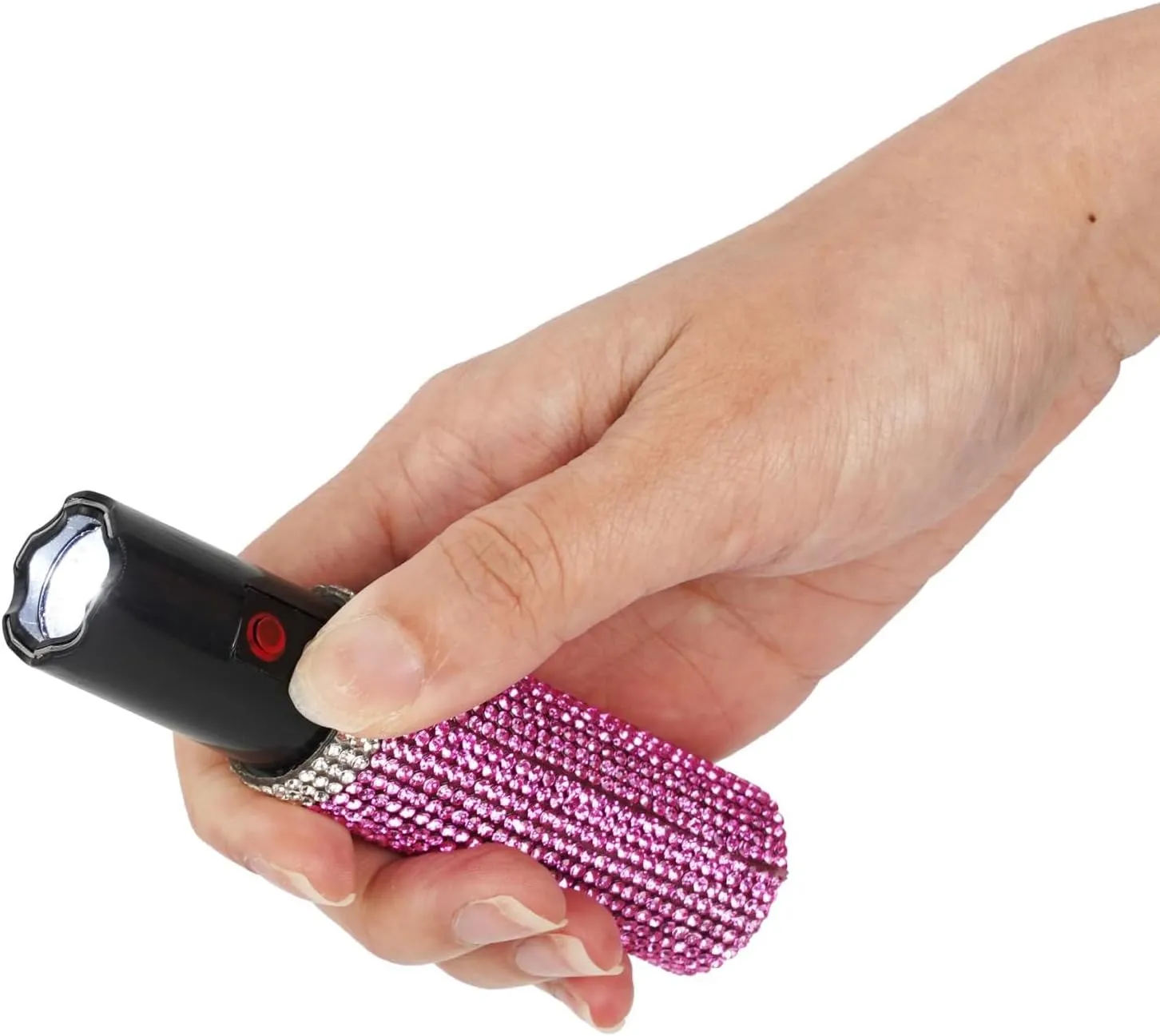 Lipstick Stun Guns Self-Defense with LED Flashlight,Covered in Diamonds,Rechargeable Mini Stun Gun for Woman ，Essential for Personal Self-Protection