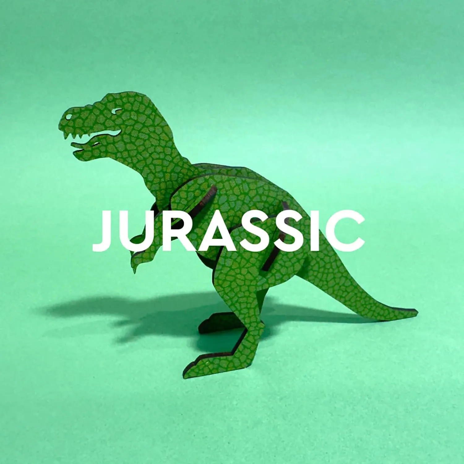Little & Wood: Woodlet: Medium - Tyrannosaurus Rex - Green, 3D Wooden Kit-Set, Jurassic Dinosaur Puzzle, Easy Assembly T-Rex, Pop Build Fun, Ages 6 