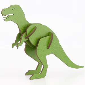 Little & Wood: Woodlet: Medium - Tyrannosaurus Rex - Green, 3D Wooden Kit-Set, Jurassic Dinosaur Puzzle, Easy Assembly T-Rex, Pop Build Fun, Ages 6 