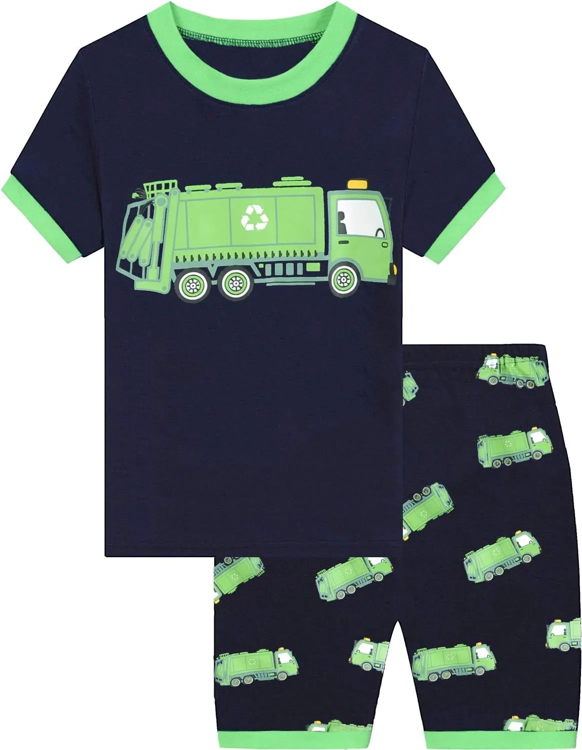 Little Hand Toddler Boys Pajamas Monster Truck Pjs Kids Dinosaur Short Sets Summer Sleepwear for Boy Jammies 2-7 Years