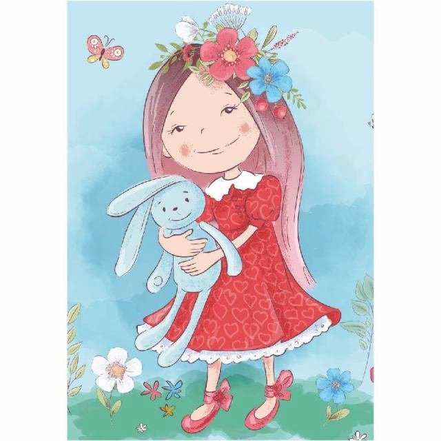 Little Girl 'Fluffy Bunny' 3D Wood Jigsaw Puzzle