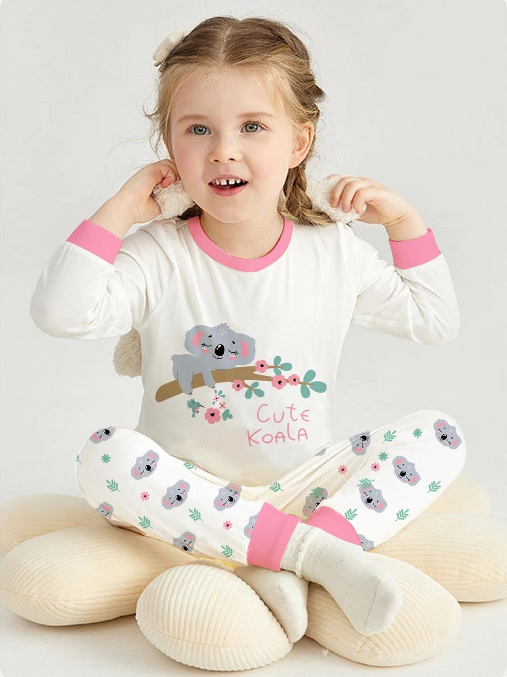 Little Hand Girls Dinosaur Pajamas Long Sleeve Unicorn Sleepwear Pajama Cute Princess Pjs for Toddler Clothes 2-7 Years