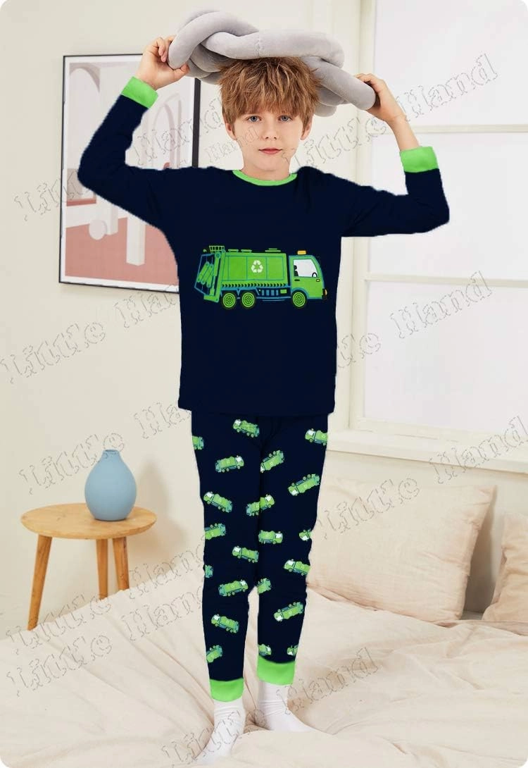 Little Hand Toddler Boys Pajamas Monster Truck 100% Cotton Kids Dinosaur 2 Piece Truck Pjs Sleepwear Clothes Sets 2-7 Years