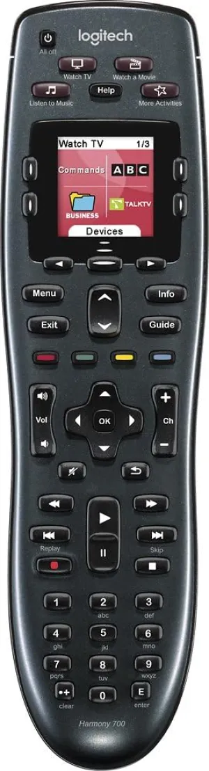 Logitech - Harmony 700 8-Device Universal Remote - Black