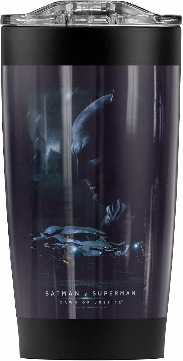 Logovision Batman V Superman Gotham Knight Stainless Steel Tumbler 20 oz Coffee Travel Mug/Cup, Vacuum Insulated & Double Wall with Leakproof Sliding Lid | Great for Hot Drinks and Cold Beverages