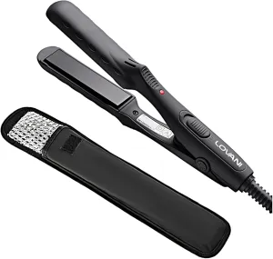 LOVANI Mini Flat Iron, Tourmaline Ceramic Small Hair Straightener, Dual Voltage Travel Hair Iron for Worldwide Use, Portable Mini Straightener with Insulated Bag