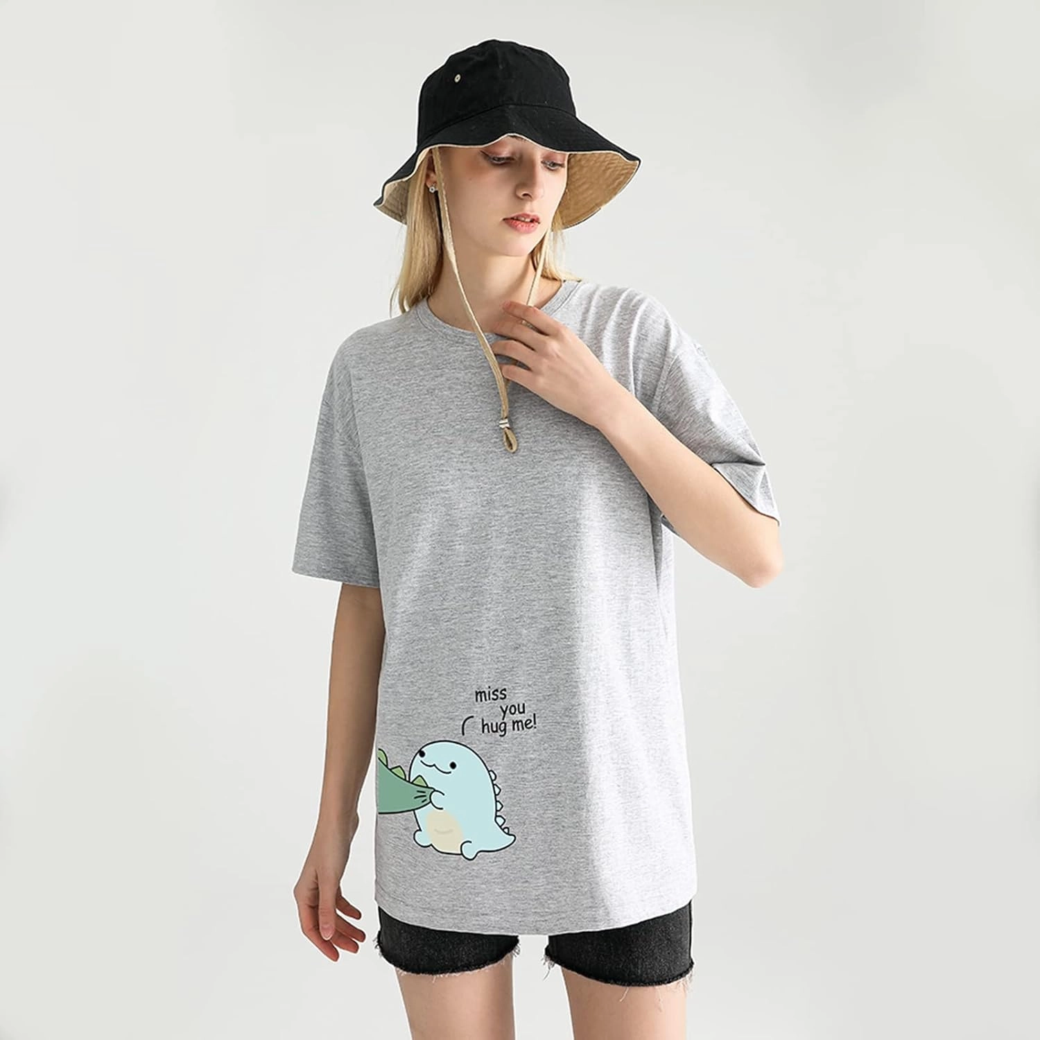 Lovely Dinosaur Matching Tee for Couple - Husband & Wife, Pure Cotton, Ideal for Lovers