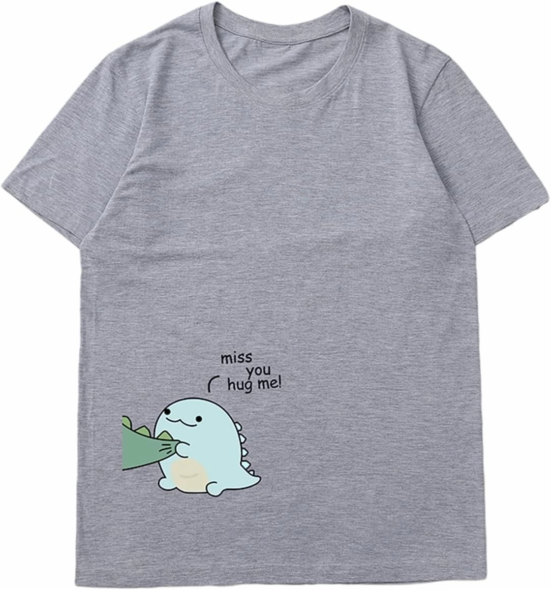 Lovely Dinosaur Matching Tee for Couple - Husband & Wife, Pure Cotton, Ideal for Lovers