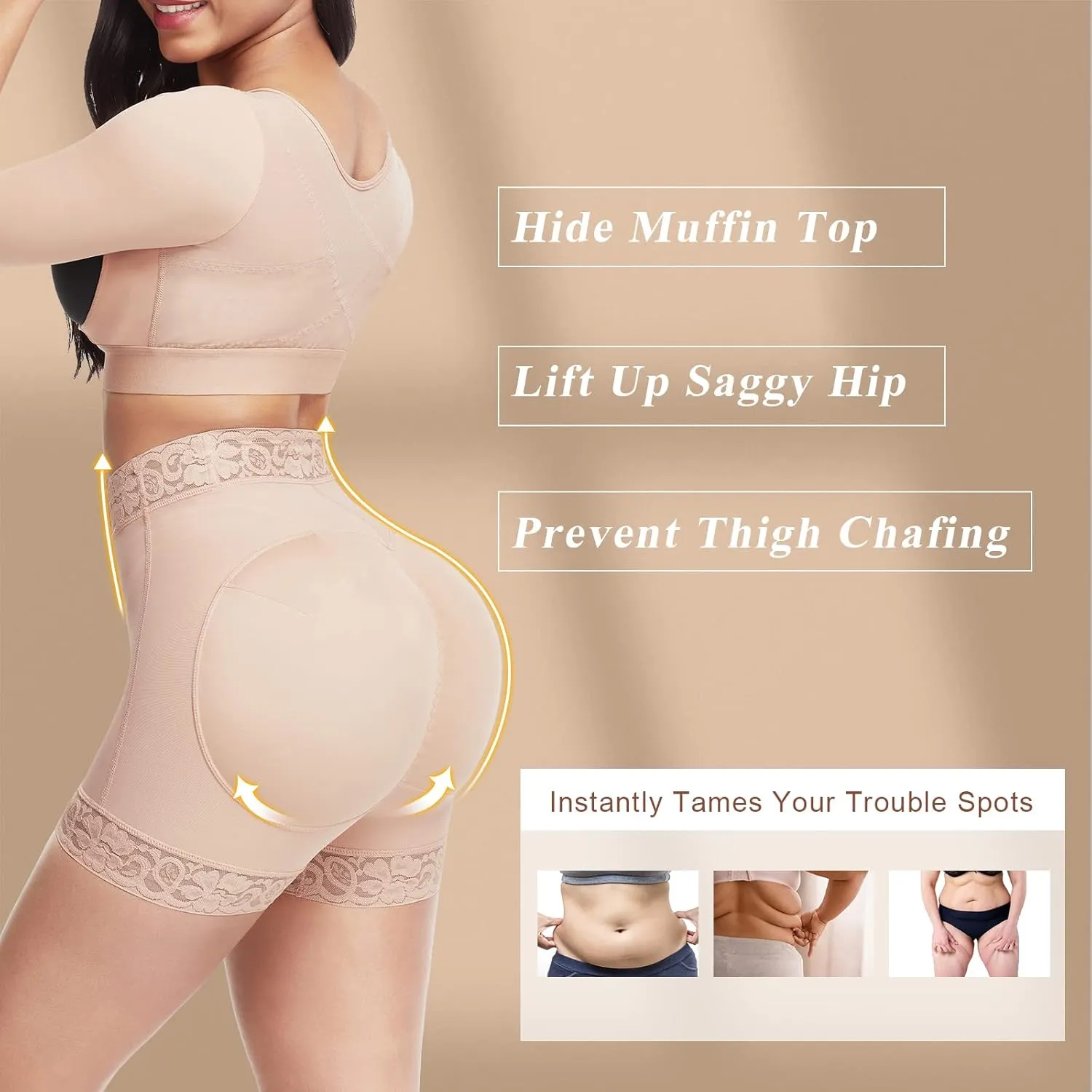 Lover-Beauty Butt Lifter Panties Faja Shorts Hip Enhancer Tummy Control Butt Lifting Shapewear