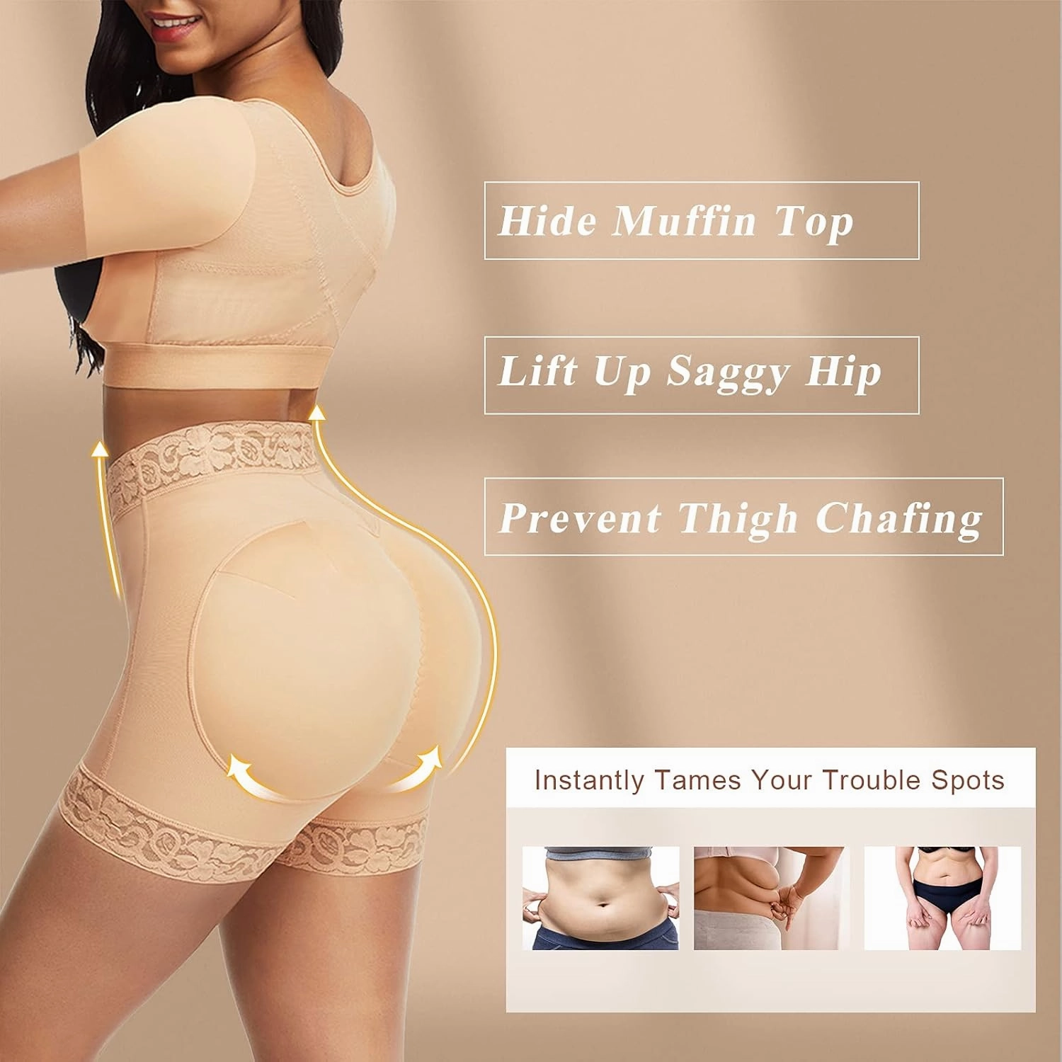 Lover-Beauty Butt Lifter Panties Faja Shorts Hip Enhancer Tummy Control Butt Lifting Shapewear