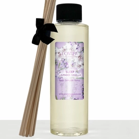 LOVSPA Sleep Lavender Vanilla Reed Diffuser Refill Oil with Replacement Reed Sticks - Made with Natural Essential Oils, 4 oz - Made in The USA