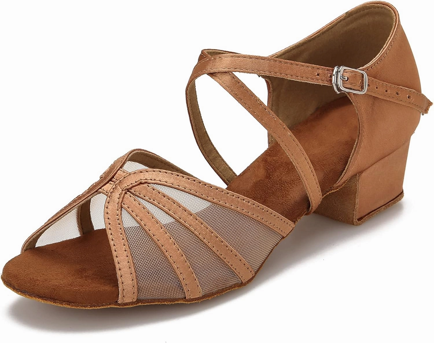 Low Heel Ballroom Dance Shoes Women Latin Salsa Practice Dancing Shoes 1.5 Inch Heel ZB14