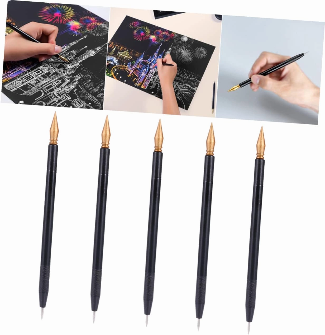 Lurrose 3sets Scratch Painting Pens for Boys and Girls Stylus Pens Dual Tips Scratch Pad Tool for Boys and Girls Art Set for Children 10pcs*3