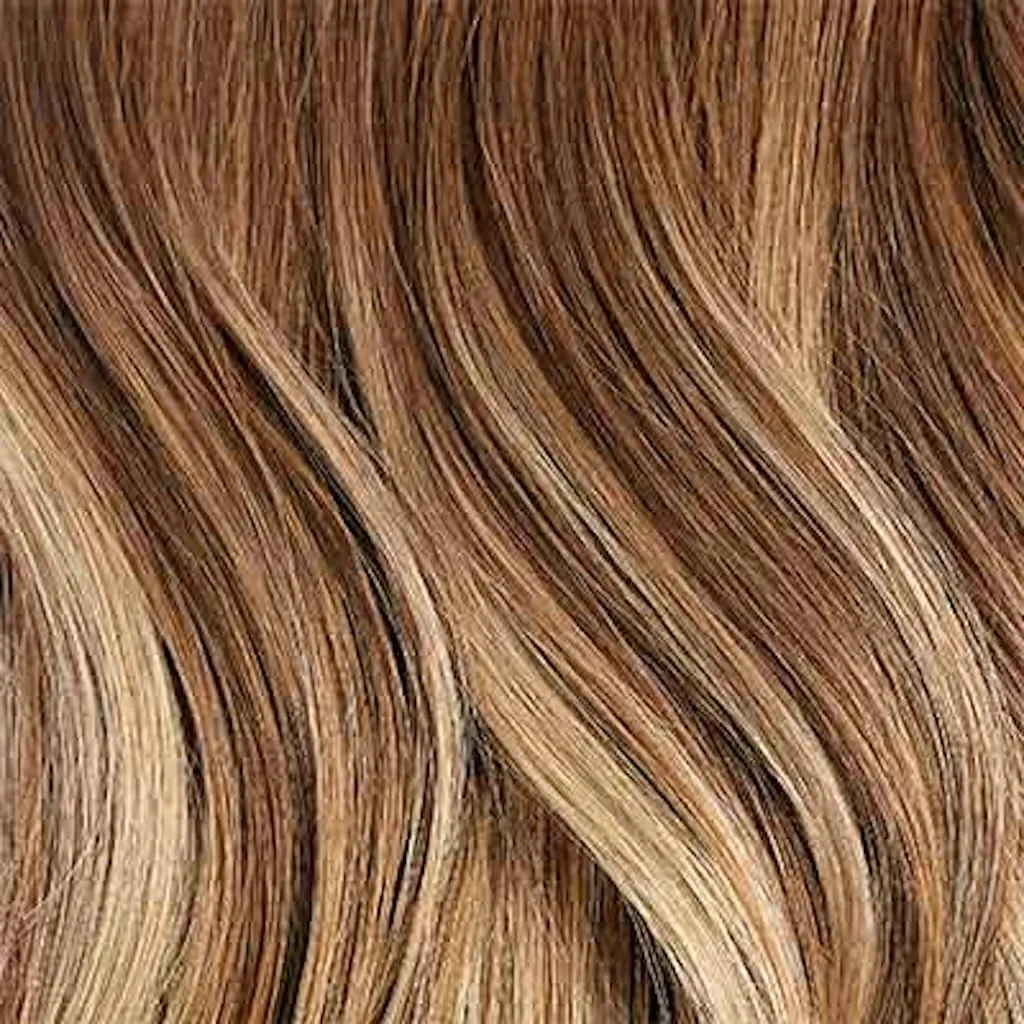 Luxy 100% Remy Human Hair, Classic 160g Clip-In Hair Extensions - 10 Wefts Multi-Dimensional Color for Natural Blending, Adds Volume & Length, Easy Apply & Remove 20" Chestnut Brown Balayage