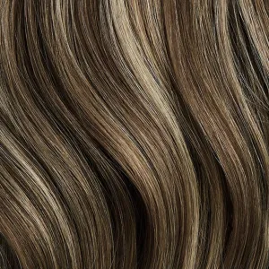 Luxy 100% Remy Human Hair Extensions for Thin Hair Thinning Hair Fill-Ins – 6 Seamless Wefts Multi-Dimensional Color Blend - Natural-Looking Volume & Coverage 50 grams 12" Ash Brown Highlights