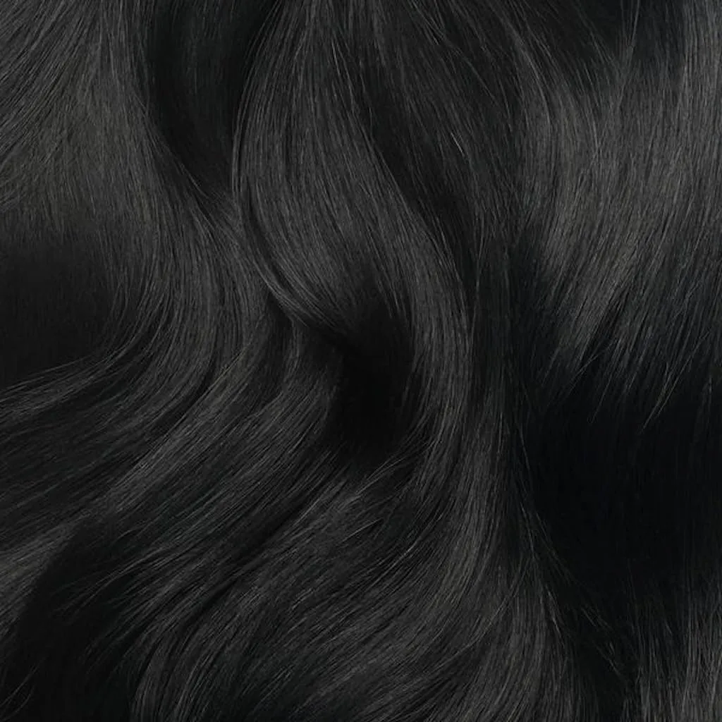 Luxy 100% Remy Human Hair – Halo Clip-In Hair Extensions –Natural Looking Volume & Length - One-Piece - Easy 5-Min Application 140 grams 16" Jet Black Halo