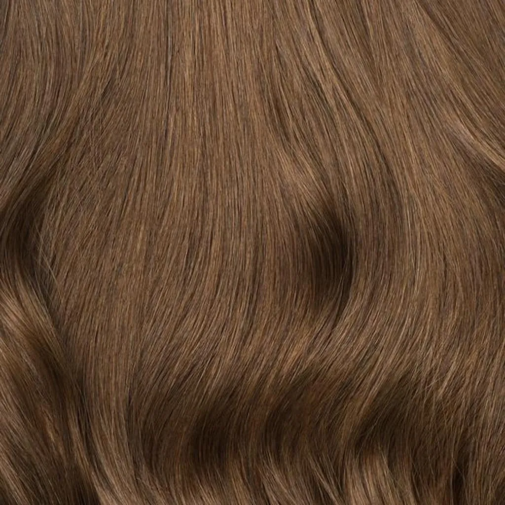 Luxy 100% Remy Human Hair – Scalp Hair Fill-Ins - Clip-Ins for Scalp & Part Line Coverage - Natural Coverage for Thinning Areas, Lightweight Mesh Bands 30 grams 12" Chestnut Brown Scalp