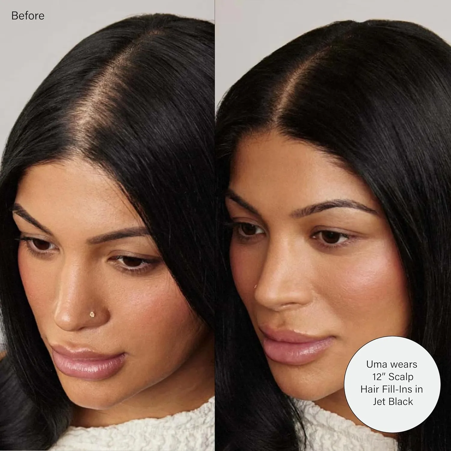 Luxy 100% Remy Human Hair – Scalp Hair Fill-Ins - Clip-Ins for Scalp & Part Line Coverage - Natural Coverage for Thinning Areas, Lightweight Mesh Bands 30 grams 12" Chestnut Brown Scalp