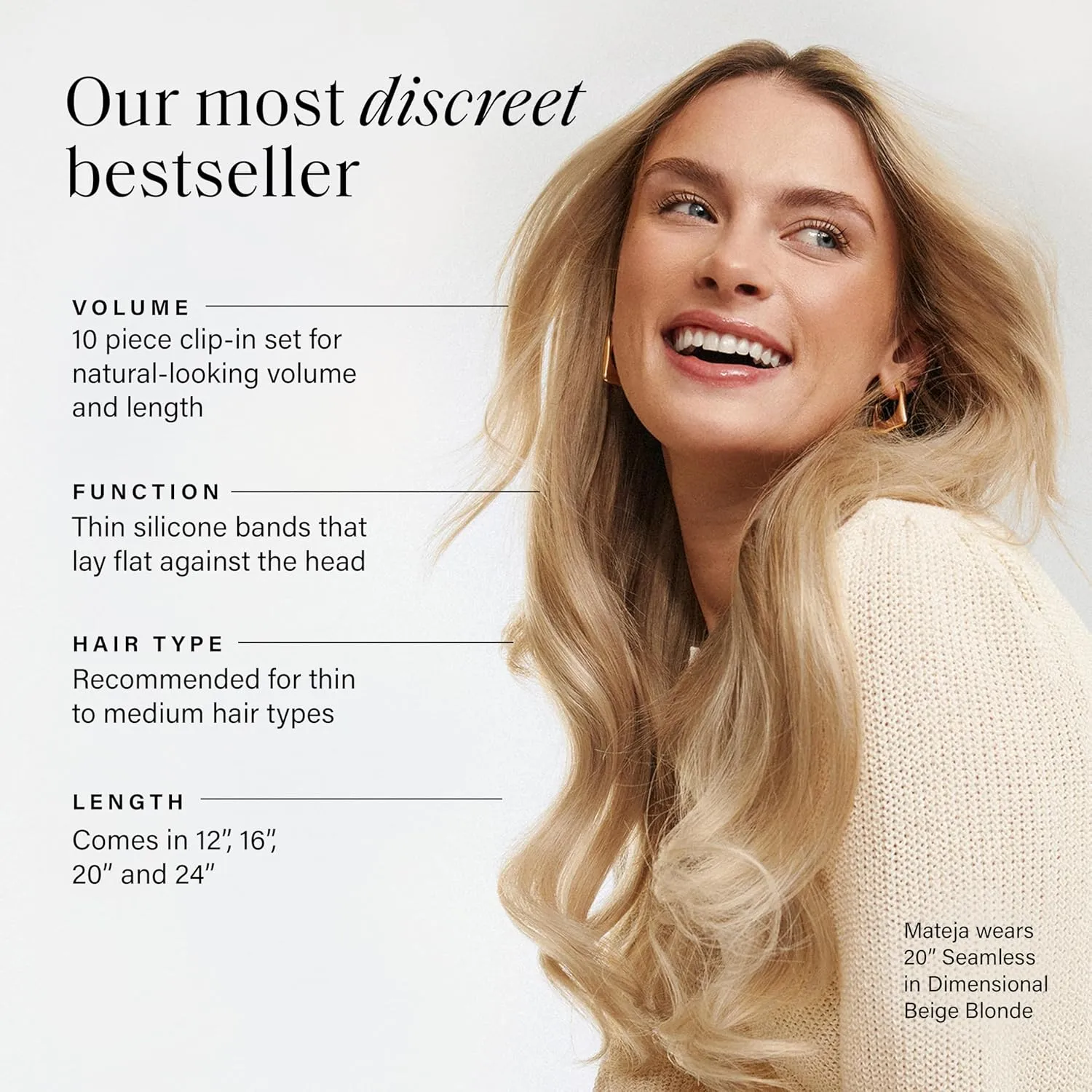 Luxy 100% Remy Human Hair - Seamless Clip-In Hair Extensions - Multi-Dimensional Color for Natural Blending, Adds Volume & Length 160 grams 16" Ash Brown Highlights