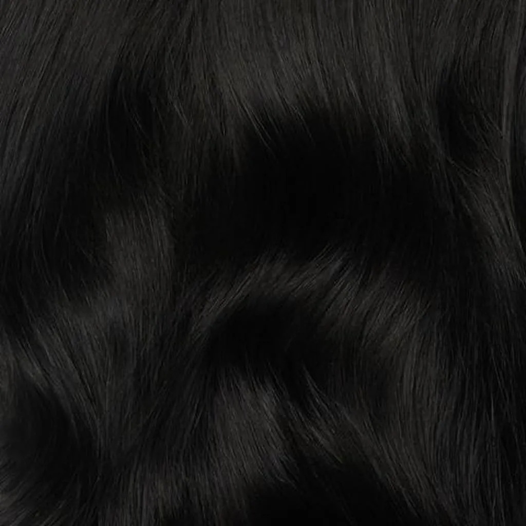 Luxy Hair 16" Off Black Ponytail Clip-In Hair Extension (100 grams) 100% Remy Human Hair, Quick Up-do, 1-Piece Set, Natural Blend